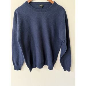 Liv Pure New Wool Sweater Womens Size XL Luxury Crew Neck Pullover Blue Preppy